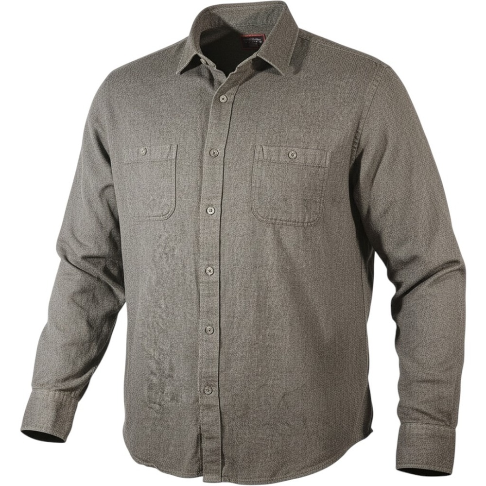 Untuckit Hemsworth Shirt Mens XL Dark Grey Herringbone Button Front 41234